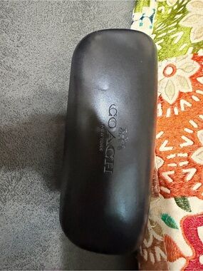 Coach Black Eyewear Case with Embossed Logo